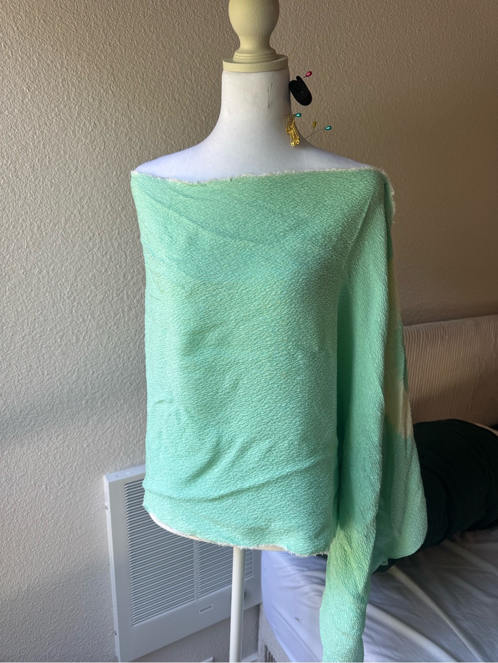 Mary Jaeger One-Shoulder Mint Green Top